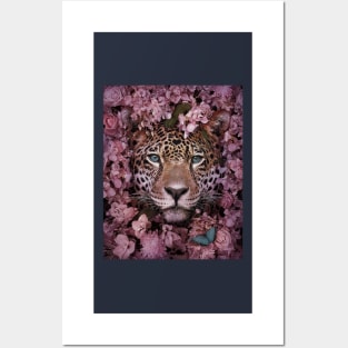 Tiger In Flowers Posters and Art